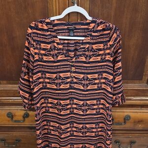 Rue21 Geometric Orange and Black Dress